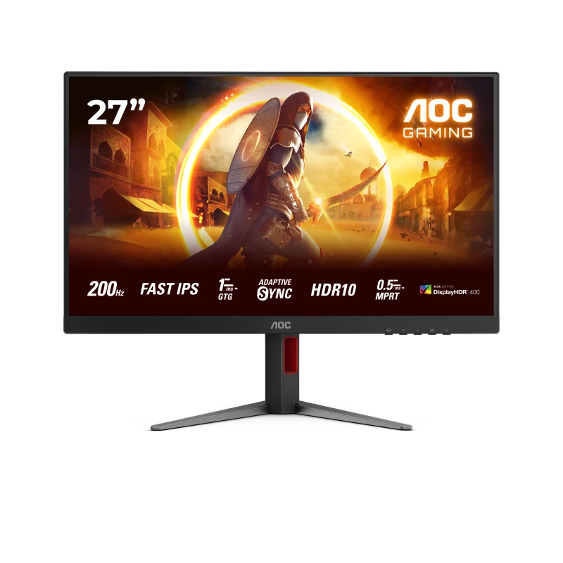 Monitor Gaming AOC 27" Fast IPS FHD 1920x1080 200Hz 1ms (0.5ms MPRT) HDR10 FlickerFree Boxe 2Wx2 HA Pivot HDMI DisplayPort 27G4HA
